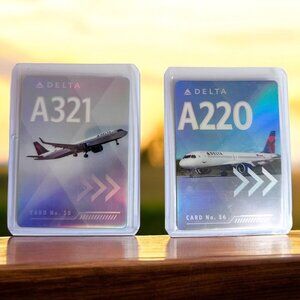 Delta Airlines Pilot Trading Cards Airbus A220 & A321 Set Of 2 New